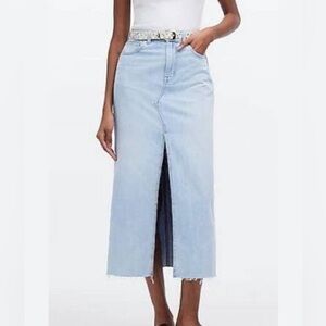 INDUSTRY faded blue maxi length woman western casual lightwash denim skirt NWT 8